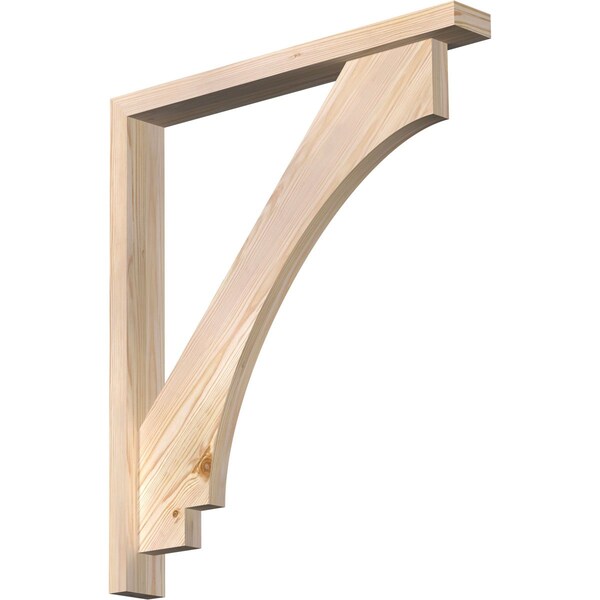 Ekena Millwork Imperial Block Smooth Bracket w/ Offset Brace, Douglas Fir, 3 1/2"W x 28"D x 32"H BKT0402X28X32IMP05SDF - main